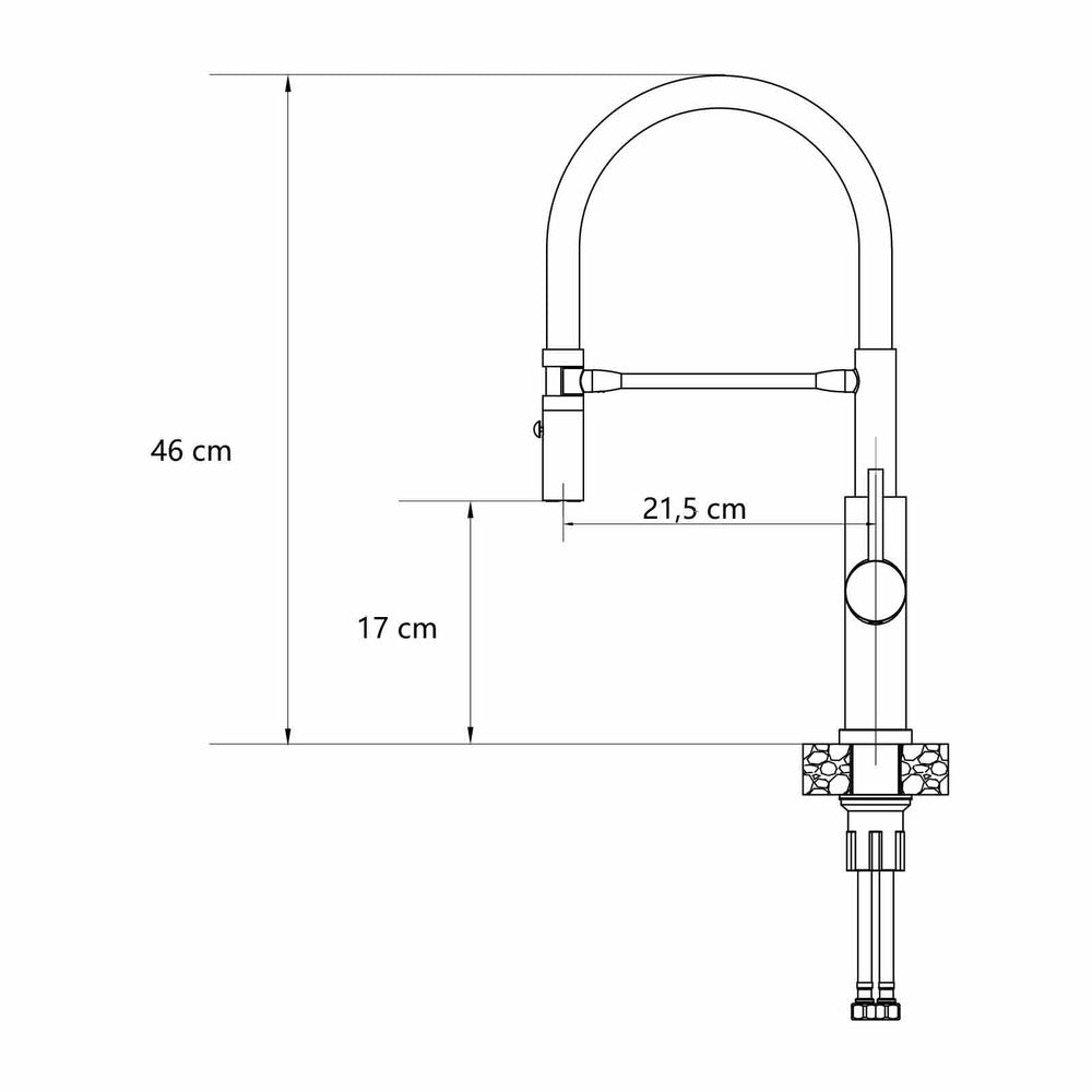 Quadron Unique Andy Kitchen Faucet with Flexible Spout Stainless Steel - Black