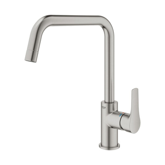 Grohe Eurosmart Supersteel Matt Kitchen Faucet with High Spout