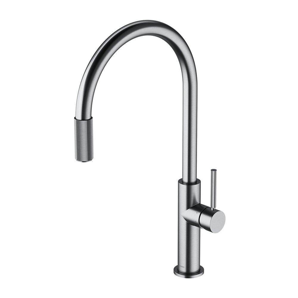 Kitchen faucet with D1 filtration system nickel Omnires Switch with 3 ways, for filtered water