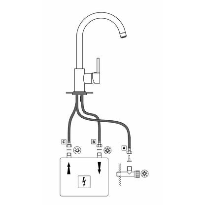 Deante Kitchen Faucet H333 mm Chrome