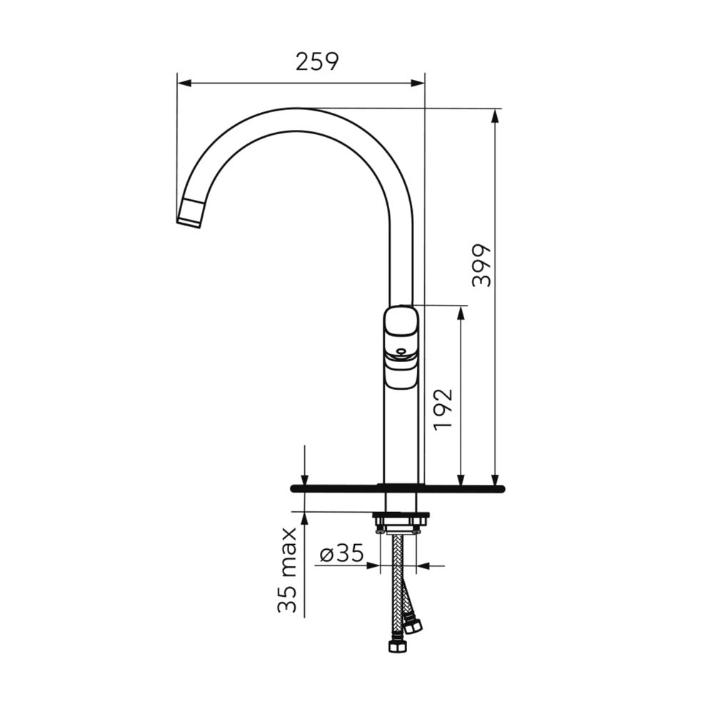 FDesign Meandro Single-Handle Kitchen Faucet in Polished Chrome