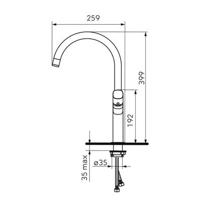 FDesign Meandro Single-Handle Kitchen Faucet in Polished Chrome