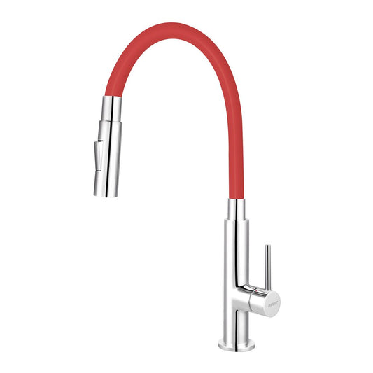 Ferro Zumba Slim 2F Kitchen Faucet Red with Flexible Spout
