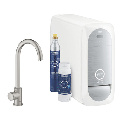 Батерия за кухня Grohe Blue Home Mono хром перлен Supersteel тип C и Starter Kit