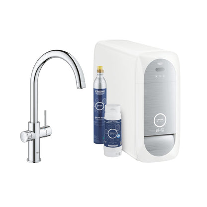 Кухненска батерия Grohe Blue Home хром тръба тип C и Starter Kit