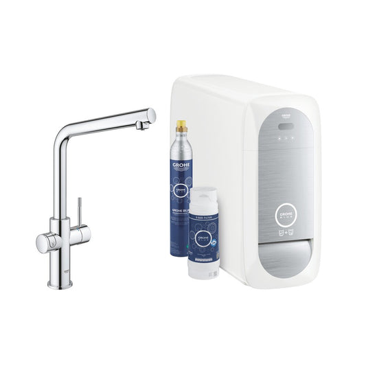 Мивка батерия Grohe Blue Home, хром, тип L, Starter Kit