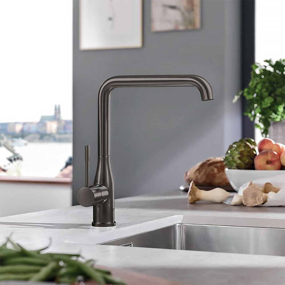 Grohe Essence Kitchen Faucet with Swivel Spout in Hard Graphite