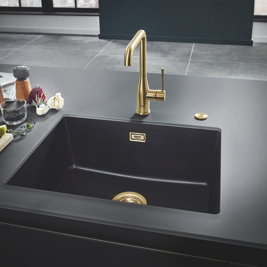 Смесител за кухня Grohe Essence с ротационен чучур в златисто матово Cool Sunrise