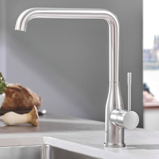 Grohe Essence Kitchen Faucet with Swivel Spout in Supersteel