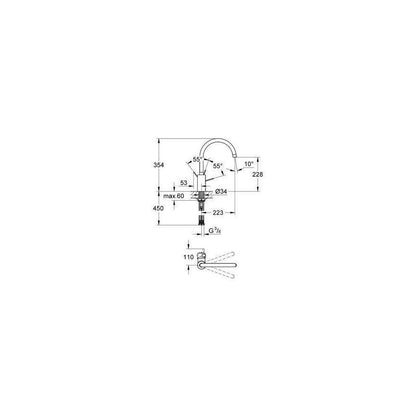 Grohe Eurosmart Cosmopolitan Kitchen Faucet with Swivel Spout