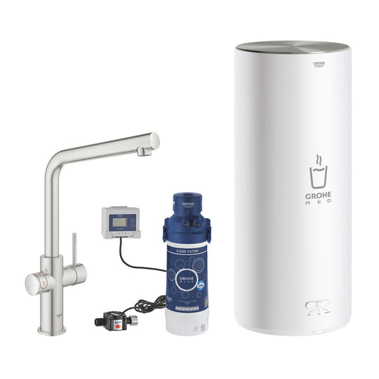 Кухненски смесител Grohe Red Duo хромирана Supersteel L с бойлер L