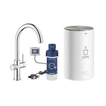 Смесител за кухня Grohe Red Duo хром, тръба тип C и бойлер размер M