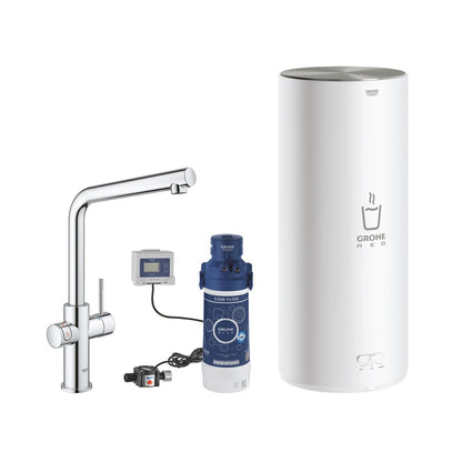 Смесител за кухня Grohe Red Duo хром, L-образен кран и бойлер размер L
