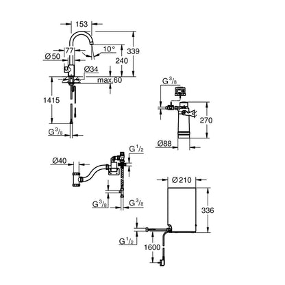Смесител за кухня Grohe Red Mono C хром мат Supersteel с бойлер M