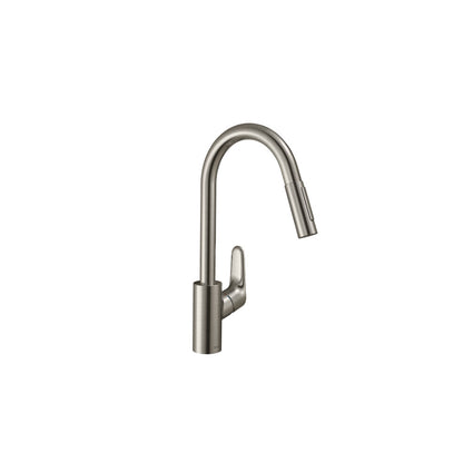 Hansgrohe Focus 240 Stainless Steel Kitchen Faucet with Pull-Out Spray