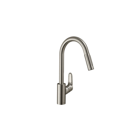 Hansgrohe Focus 240 Stainless Steel Kitchen Faucet with Pull-Out Spray