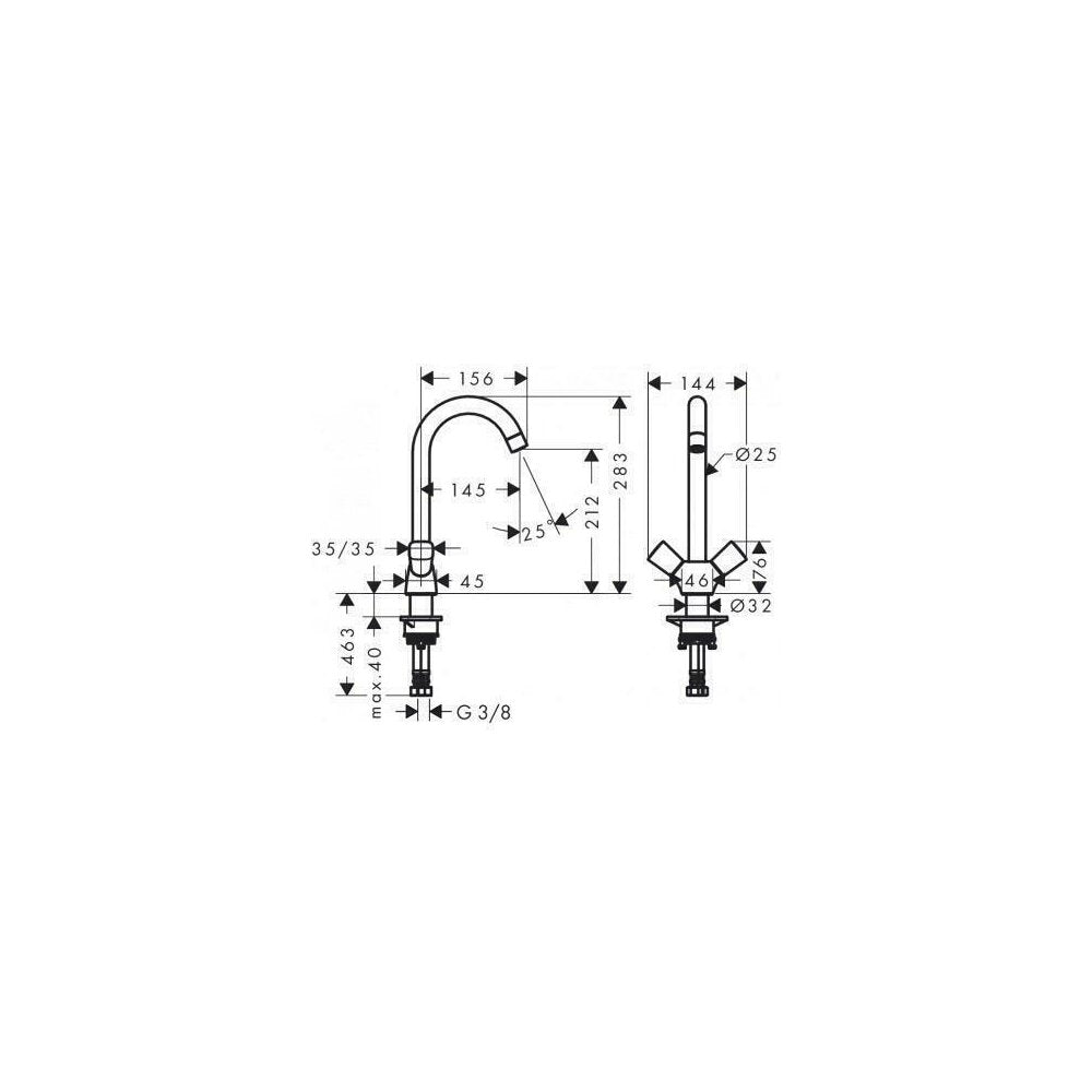 Hansgrohe Logis Double Handle Kitchen Faucet Chrome