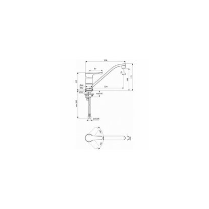 Батерия за кухня Ideal Standard Alpha с монокоманда