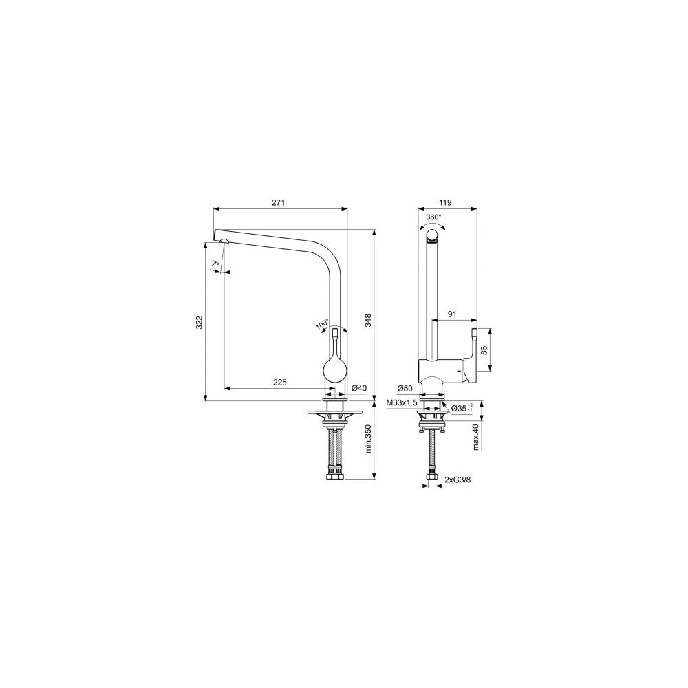 Ideal Standard Ceralook BlueStart Kitchen Faucet