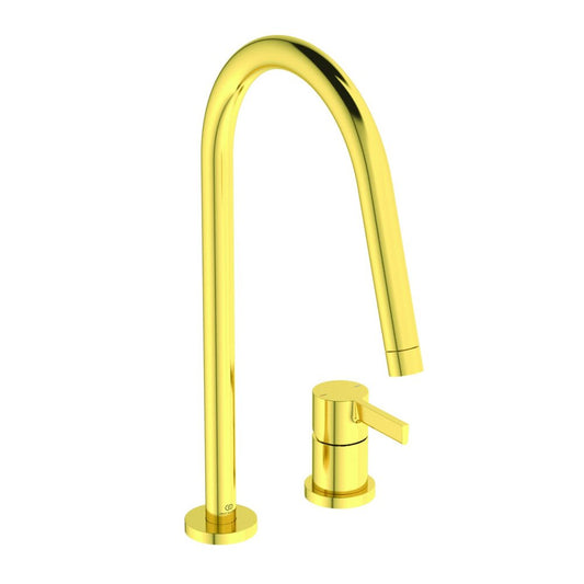 Ideal Standard Gusto 218 Pull-Out Kitchen Faucet Brushed Gold 2 Elements