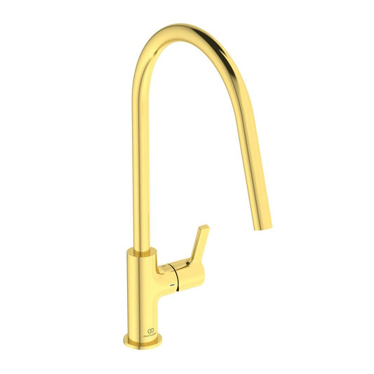 Ideal Standard Gusto 226 Kitchen Mixer with Swivel Spout Brushed Gold