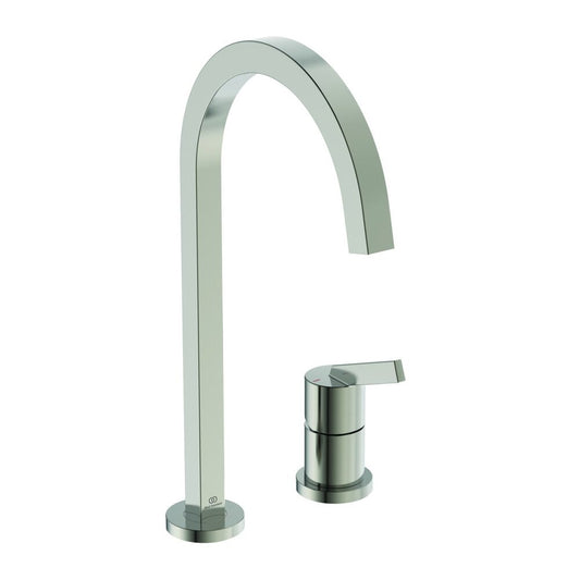 Ideal Standard Gusto Square 217 Pull-Out Kitchen Faucet Silver Storm 2 Elements