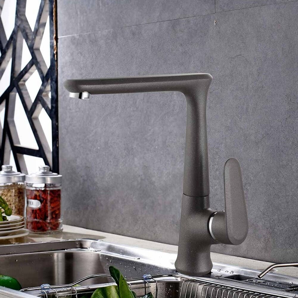 Смесител за кухня Inter Ceramic с един лост, матово сиво покритие