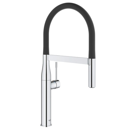 Grohe Essence Black - Chrome Kitchen Faucet with Flexible Spout