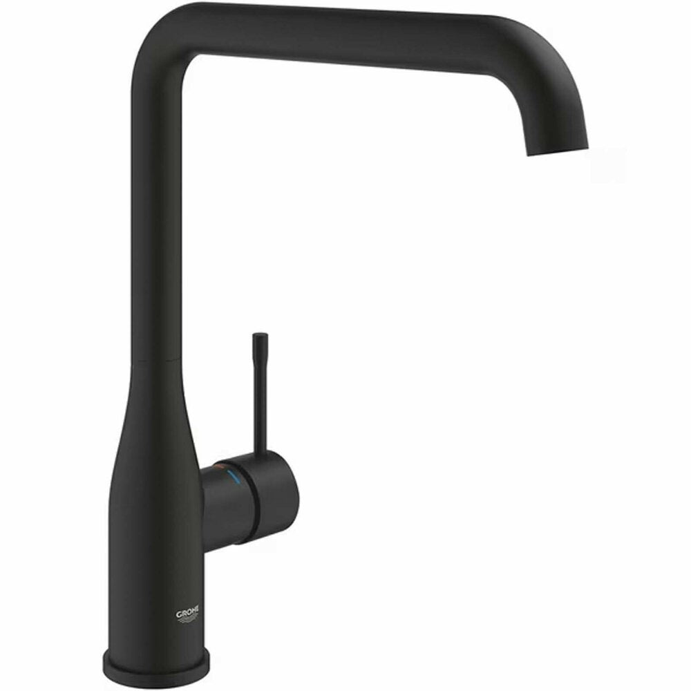 Матирана черна батерия за кухня Grohe Essence с въртяща се чучур