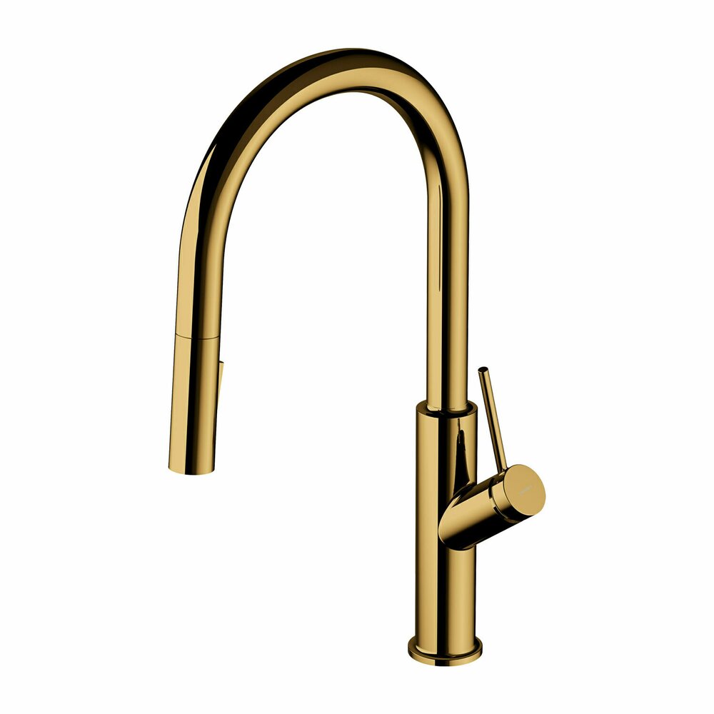 Omnires Bend Kitchen Faucet Gold