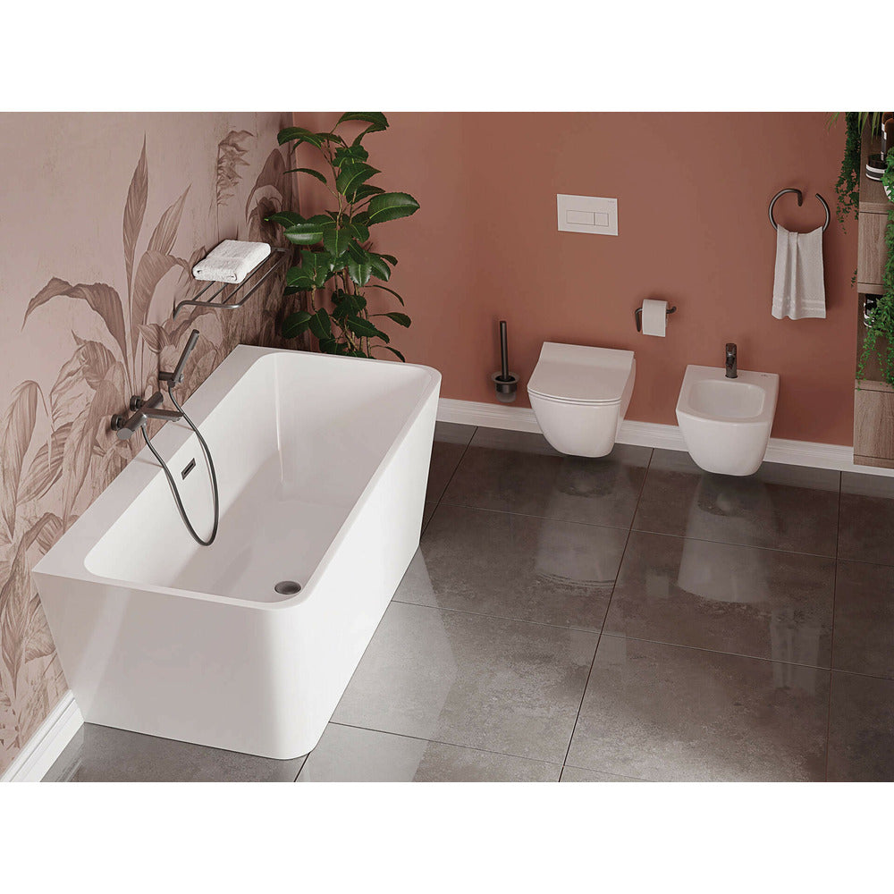 Deante Arnika Brushed Gray Double-Handle Bath Mixer