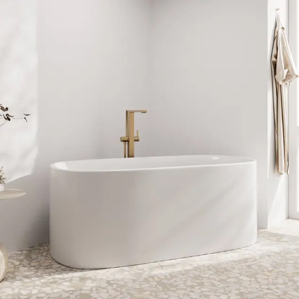 Смесител за вана-душ freestanding Hansgrohe Tecturis E бронз сатен
