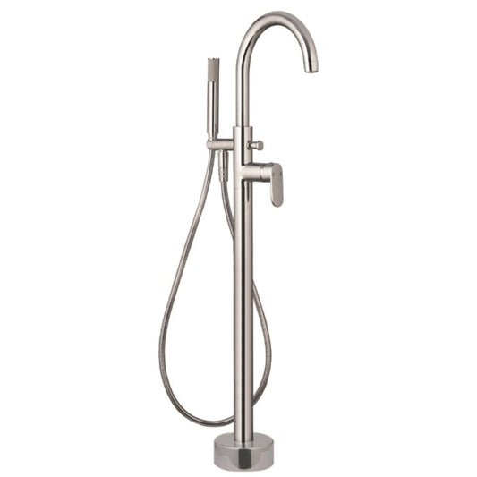 Freestanding bathtub-shower mixer Inter Ceramic chrome finish with shower set