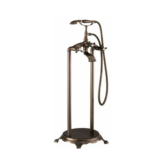 Freestanding Bathtub - Shower Inter Ceramic Retro Brushed Bronze with Shower Set