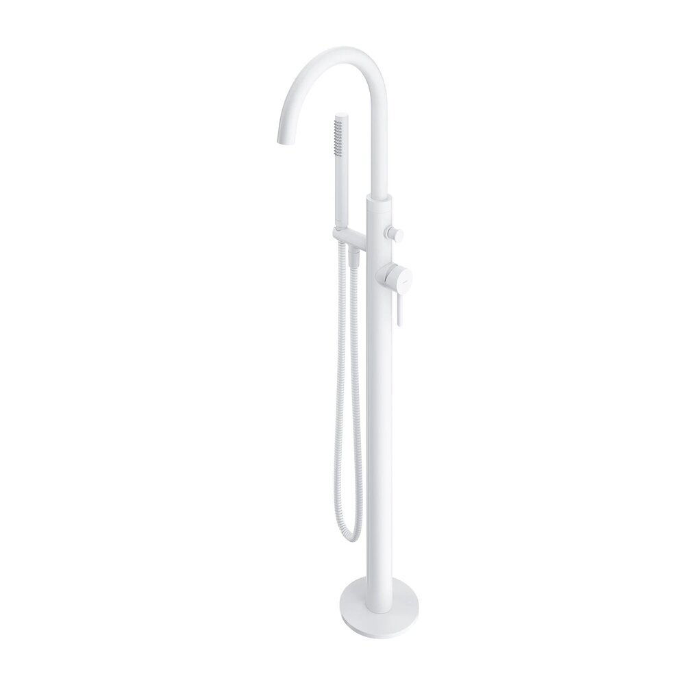 Смесител за вана-душ freestanding Omnires Y с един лост матово бяло покритие