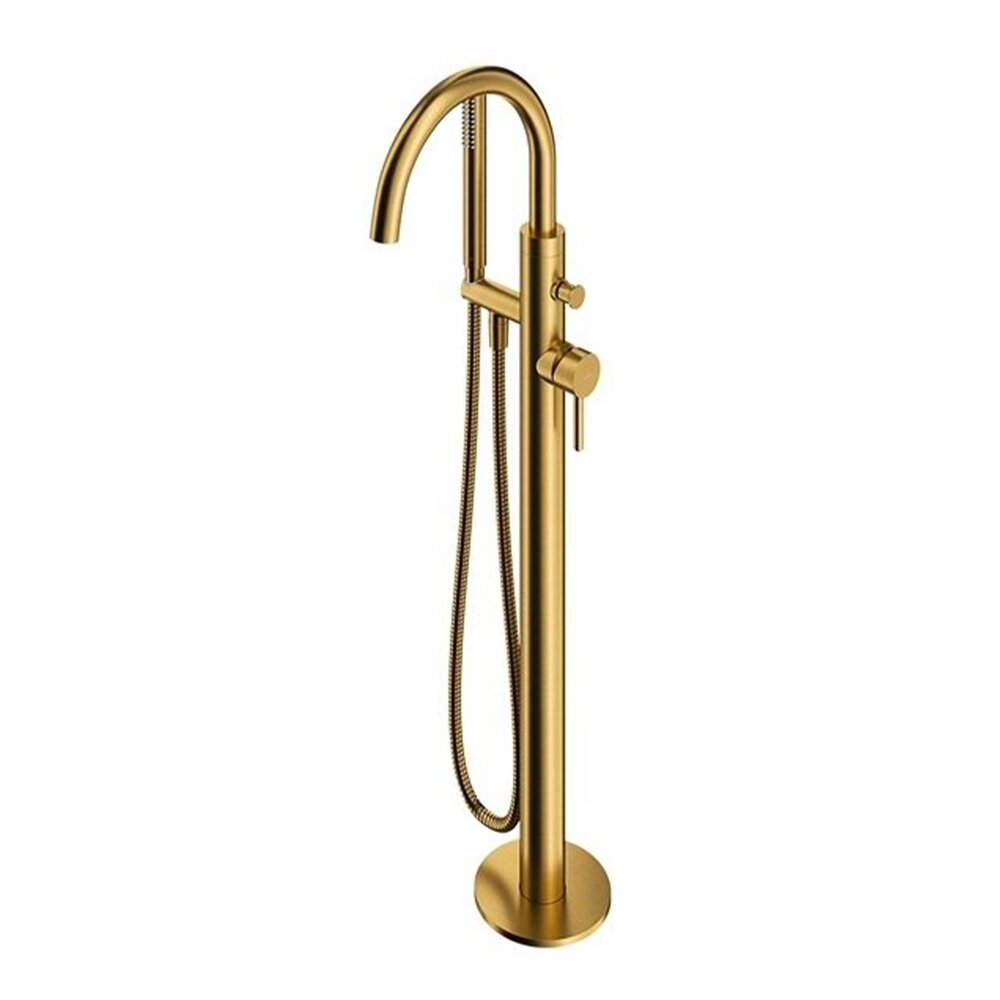 Смесител за вана-душ freestanding Omnires Y с един лост златно матово покритие