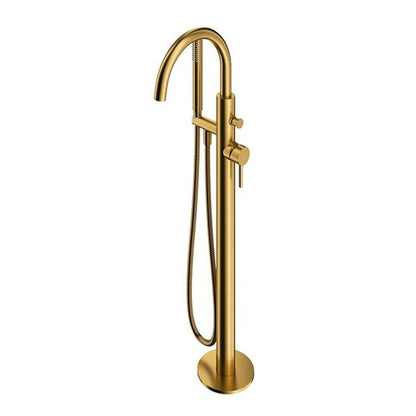 Смесител за вана-душ freestanding Omnires Y с един лост златно матово покритие