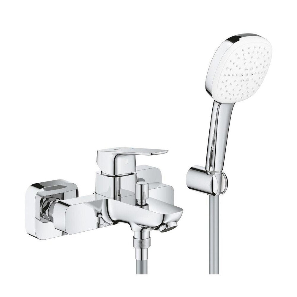 Смесител за вана-душ Grohe Cubeo с хромирано покритие и комплект за душ с 2 функции
