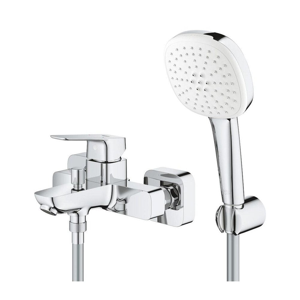 Смесител за вана-душ Grohe Cubeo с хромирано покритие и комплект за душ с 2 функции