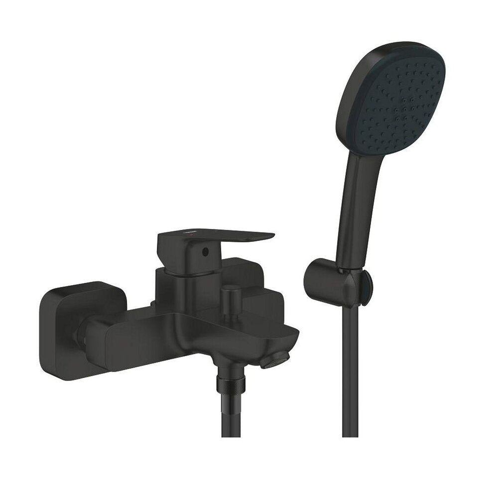 Батерия за вана-душ Grohe Cubeo с матово черно покритие и комплект за душ с 2 функции