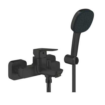 Батерия за вана-душ Grohe Cubeo с матово черно покритие и комплект за душ с 2 функции