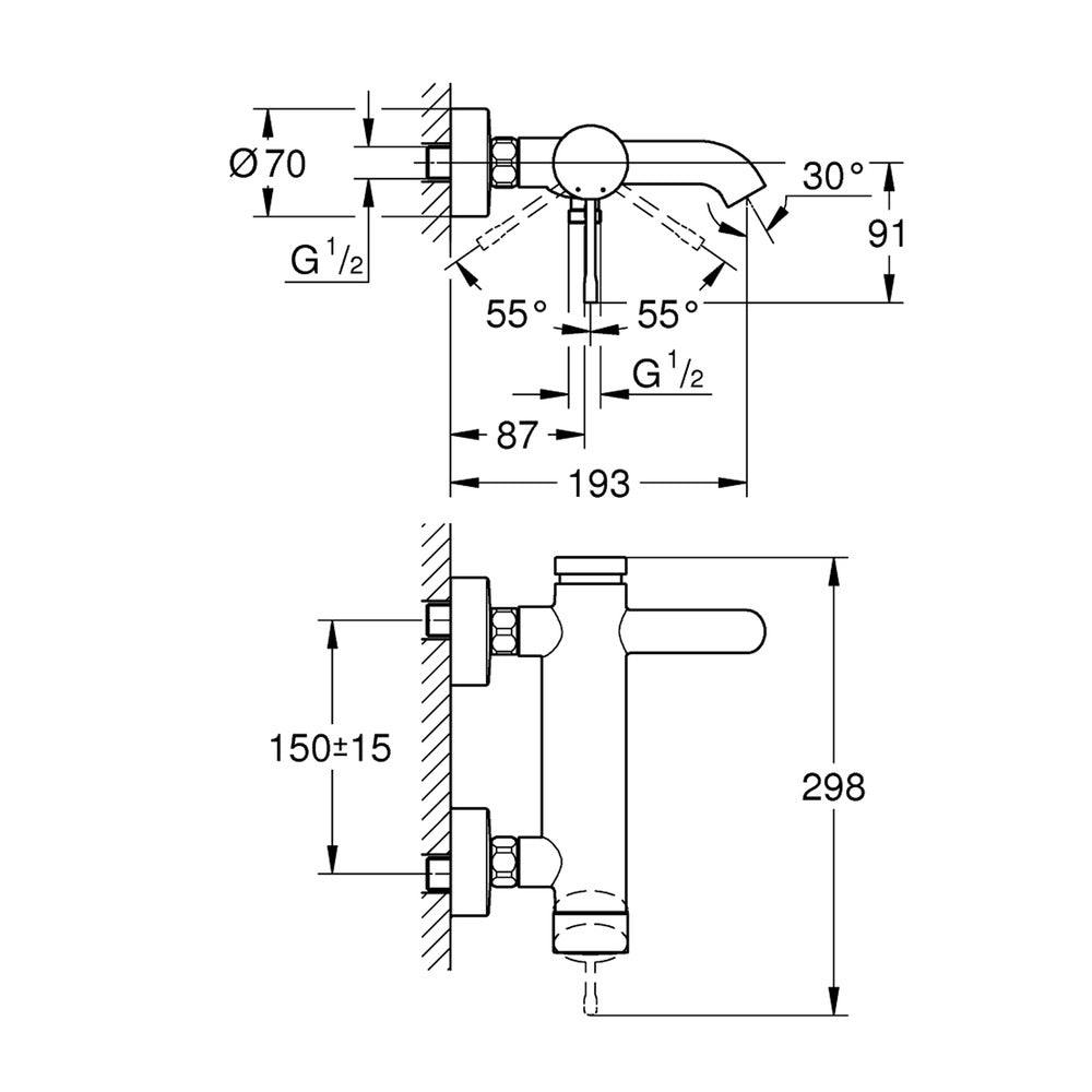 Grohe Essence Bathtub - Shower Faucet Supersteel
