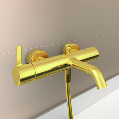 Смесител за вана - душ Ideal Standard Atelier Joy в brushed злато с комплект душ