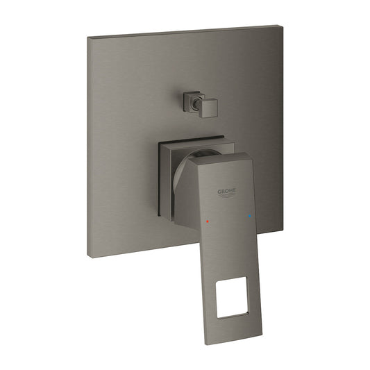 Eurocube Bathtub - Shower Mixer with 2 Outputs in Brushed Hard Graphite without Built-in Body