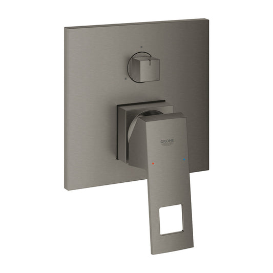 Eurocube Bathtub - Shower Mixer with 3 Outputs in Hard Graphite Finish Without Built-in Body