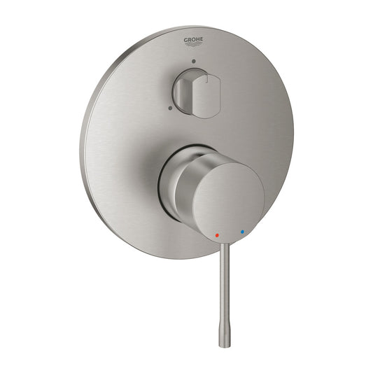 Baterия за вана - вграден душ Grohe Essence 3 изхода хром мат Supersteel без вградена част
