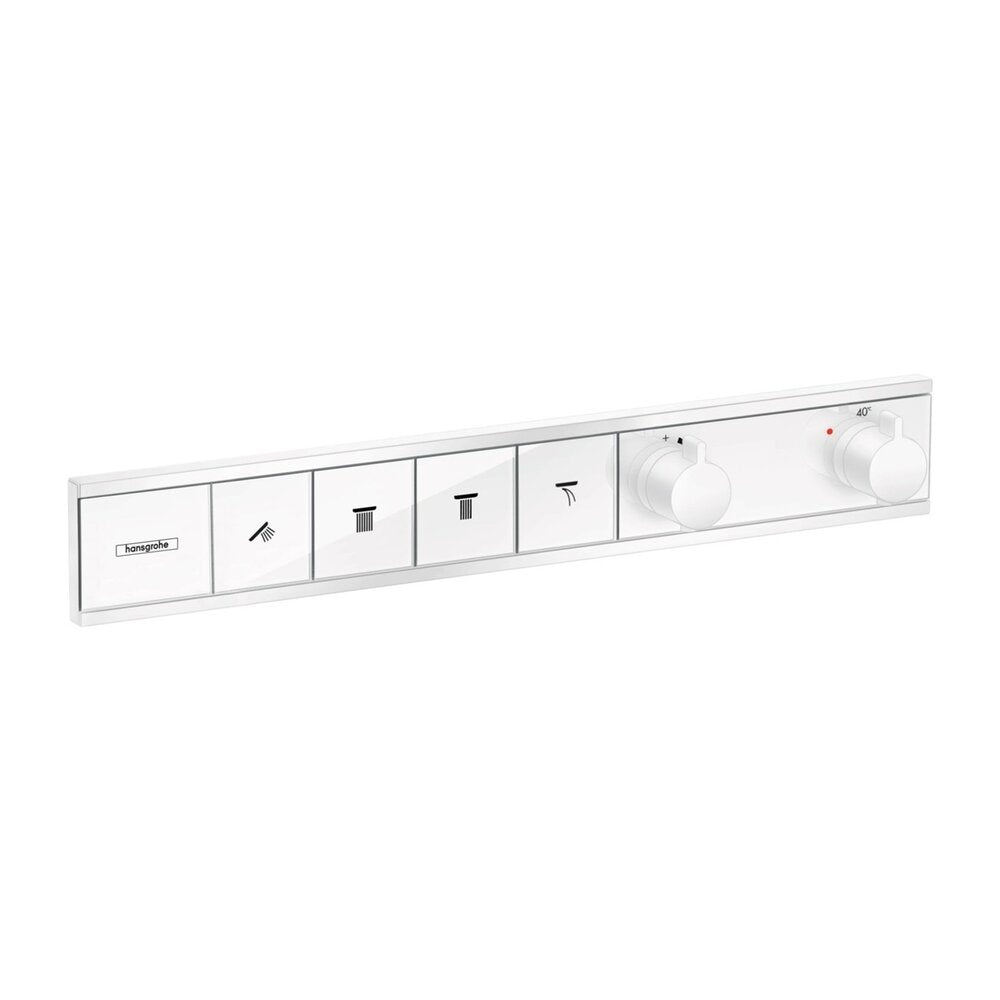 Смесител за вана-душ вграждане Hansgrohe RainSelect термостатичен бял мат 4 функции