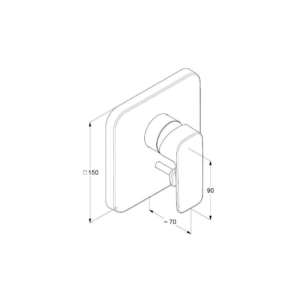Kludi Pure&Style Concealed Shower-Bath Mixer in Glossy Chrome without Built-in Body