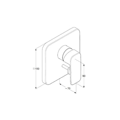 Kludi Pure&Style Concealed Shower-Bath Mixer in Glossy Chrome without Built-in Body