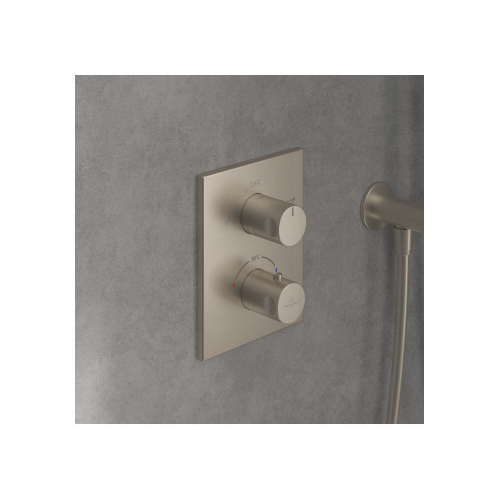 Вградена смесителна батерия за вана-душ Villeroy&Boch Angular с brushed nickel без вградена част